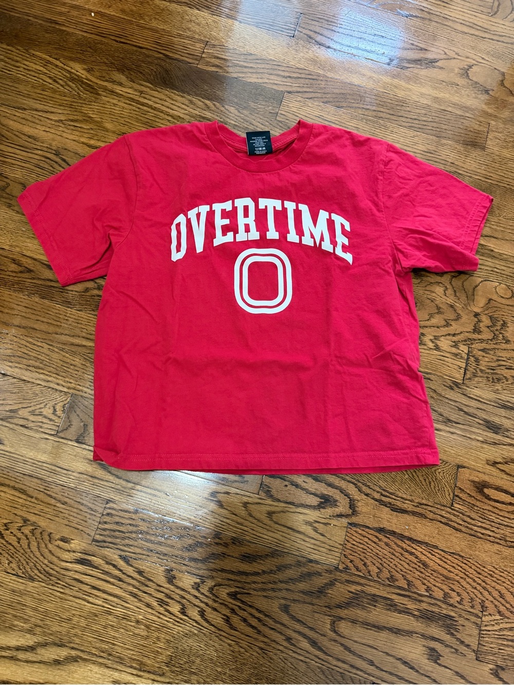 Overtime Red Cotton Tee Youth Large